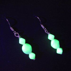Uranium Glass bead earrings